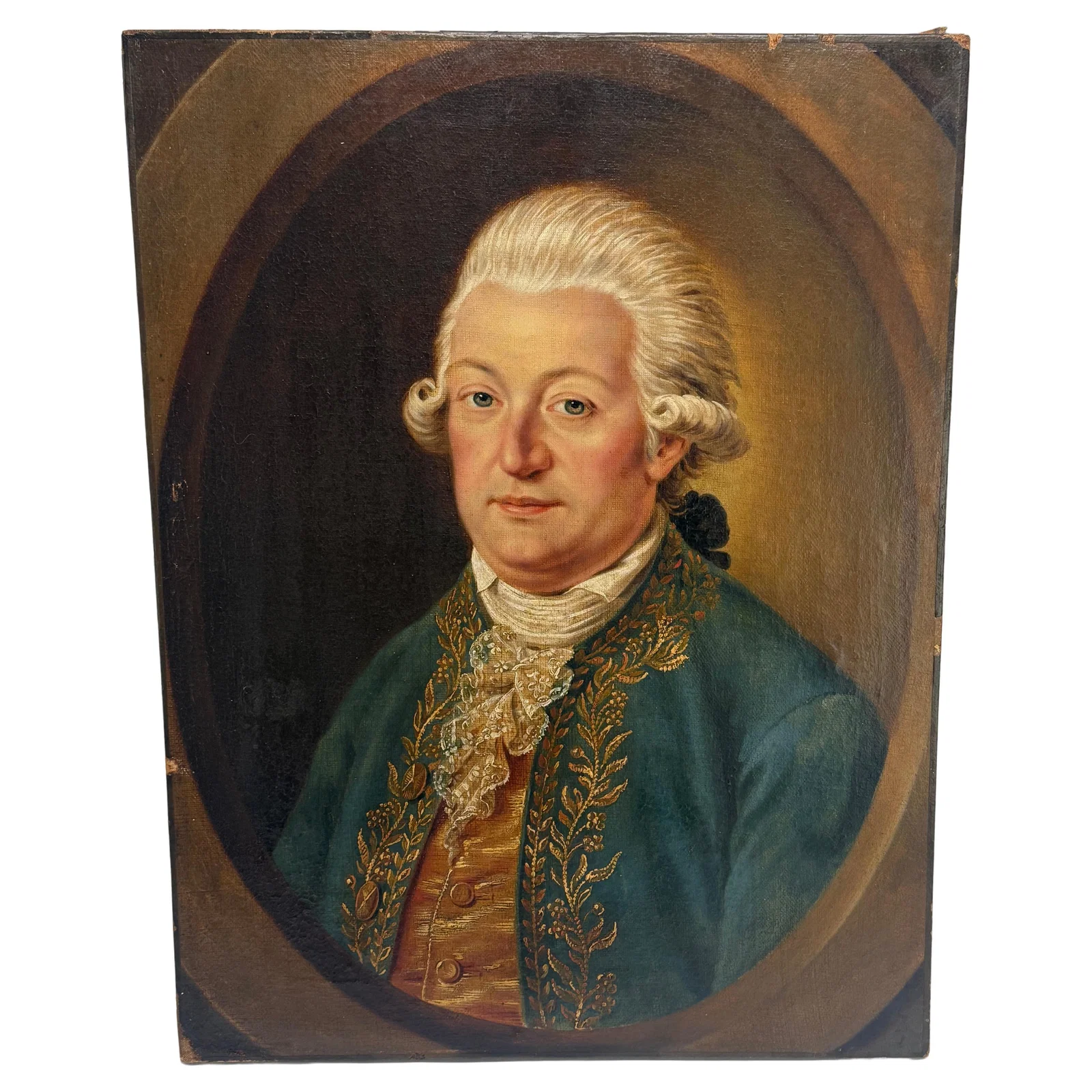 18th Century Louis XVI Portrait of Nobleman on Canvas