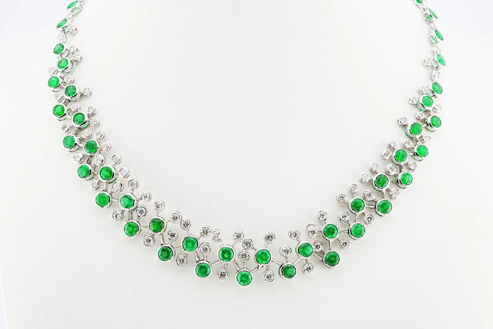 19.25ctw Emerald, 6.70ctw Diamond and 18K Necklace