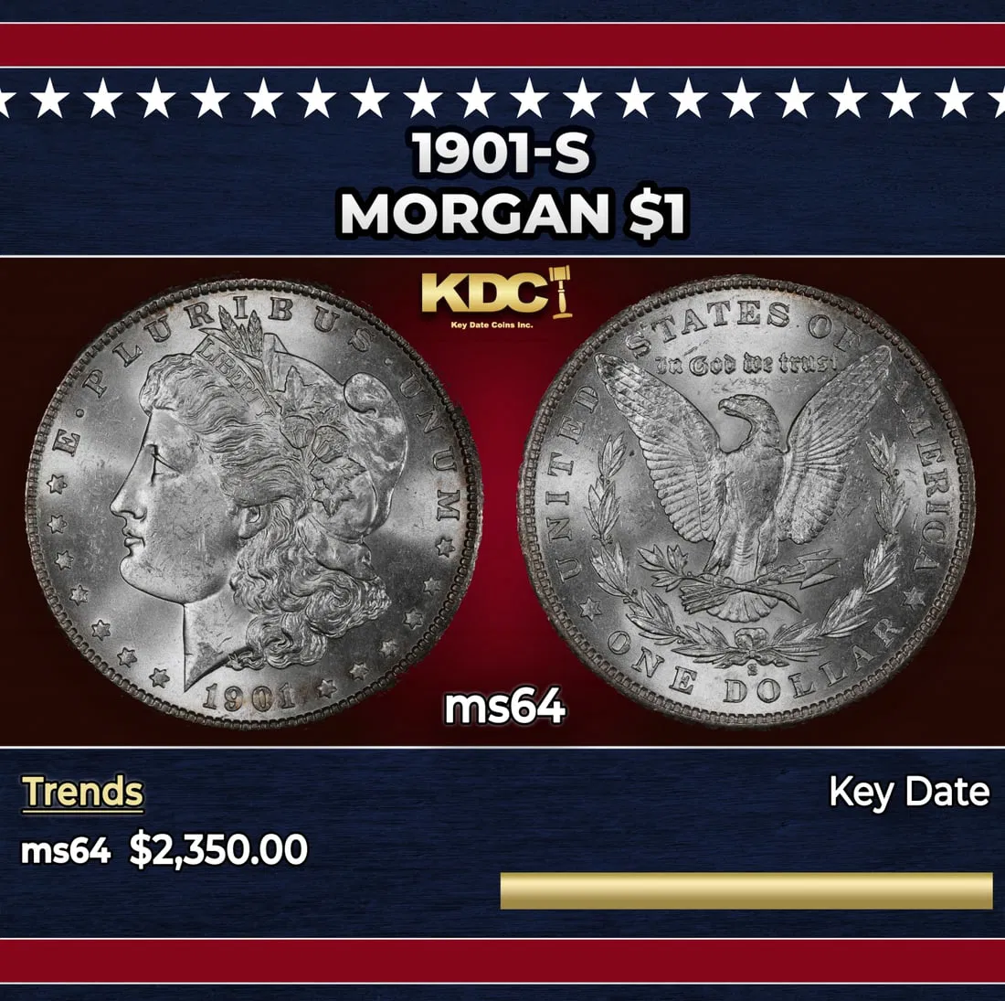 1901-s Morgan Dollar $1 ms64 SEGS