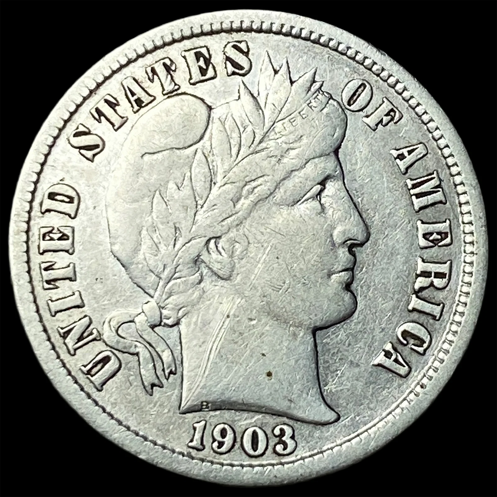 1903-S Silver Barber Dime NEARLY UNCIRCULATED