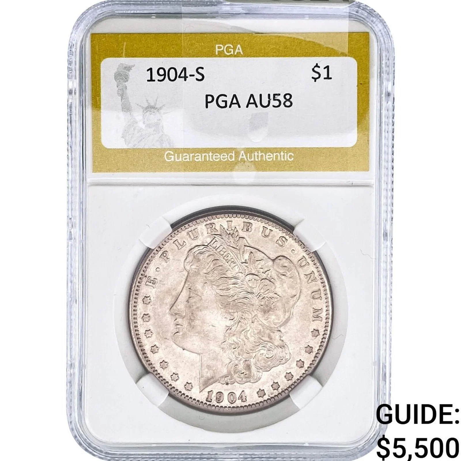 1904-S Morgan Silver Dollar PGA AU58