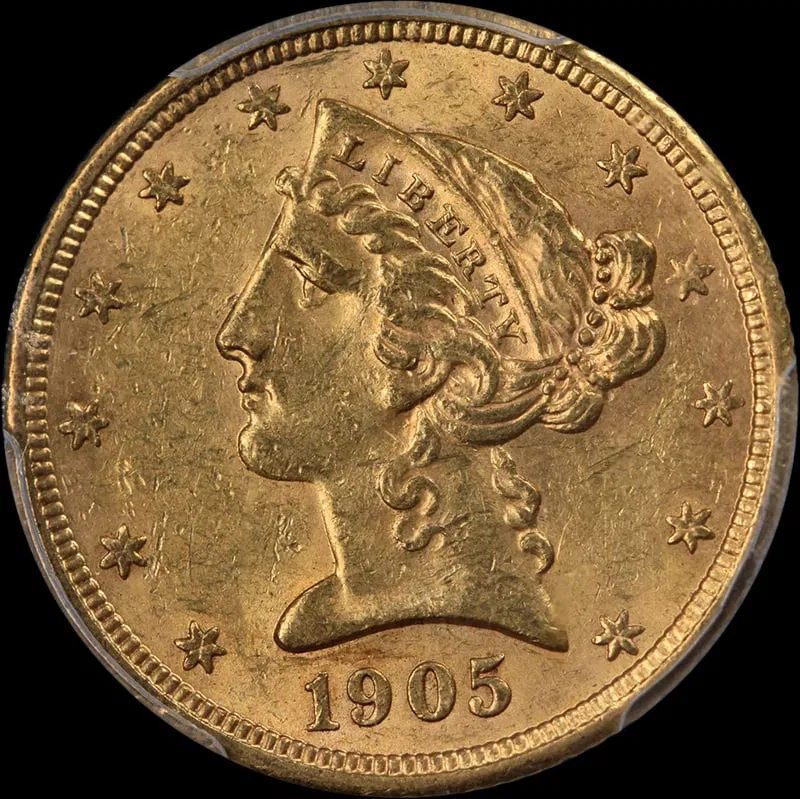 1905-S LIBERTY GOLD $5 NICE EYE APPEAL NICE STRIKE
