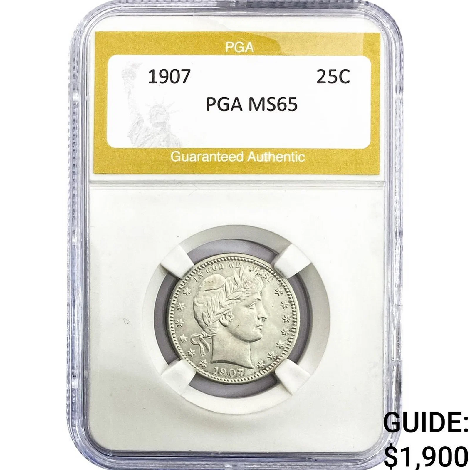 1907 Barber Quarter PGA MS65