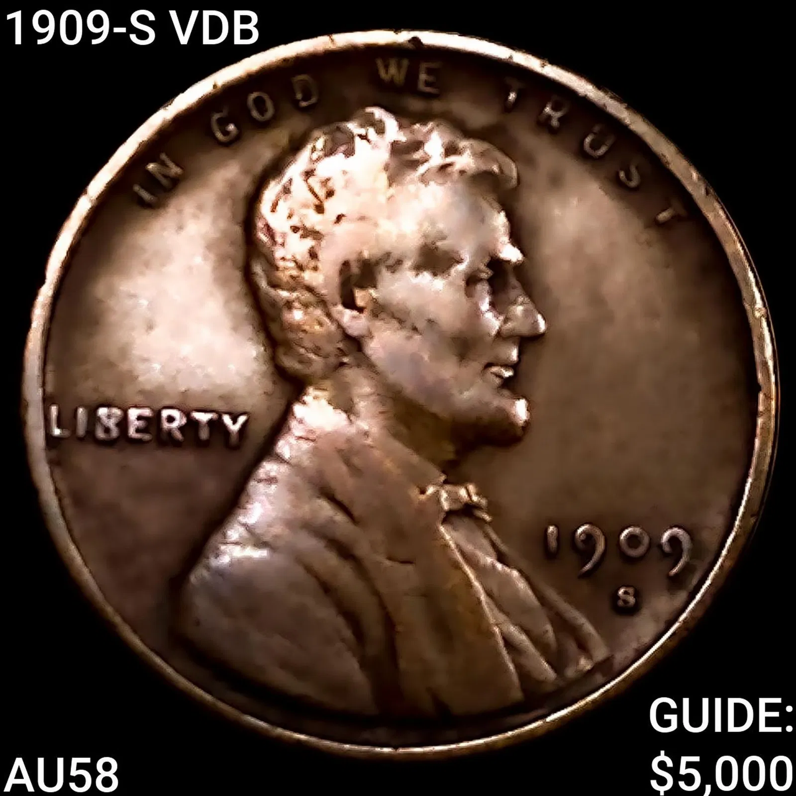 1909-S VDB Wheat Cent CHOICE AU