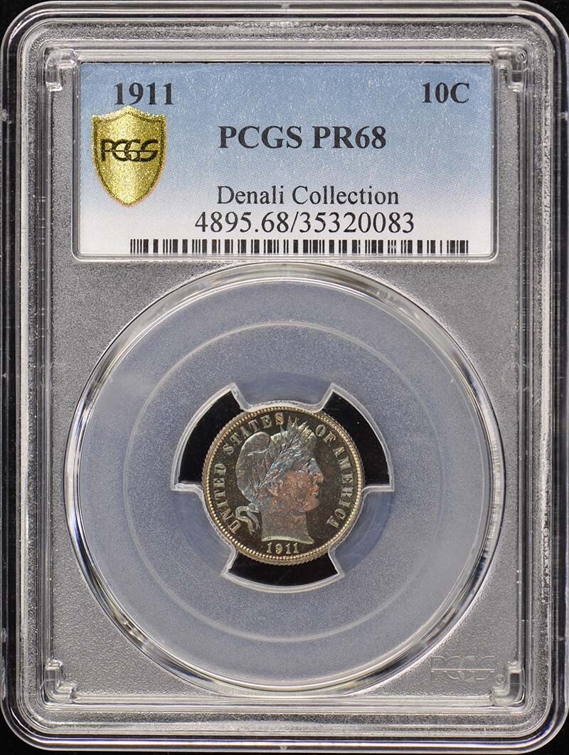 1911 Barber Dime PCGS PR68 Uncirculated Proof Coin