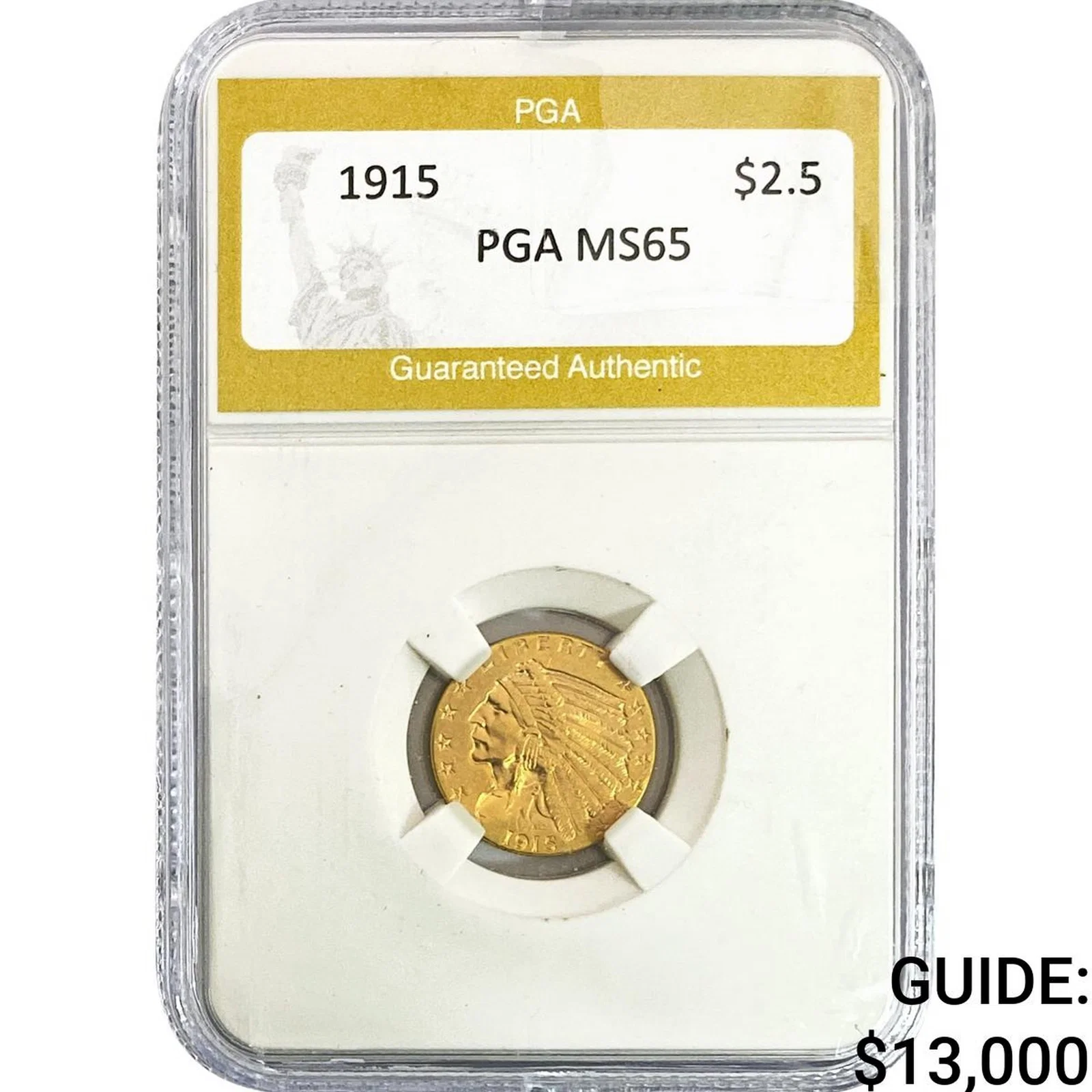 1915 $2.50 Gold Quarter Eagle PGA MS65