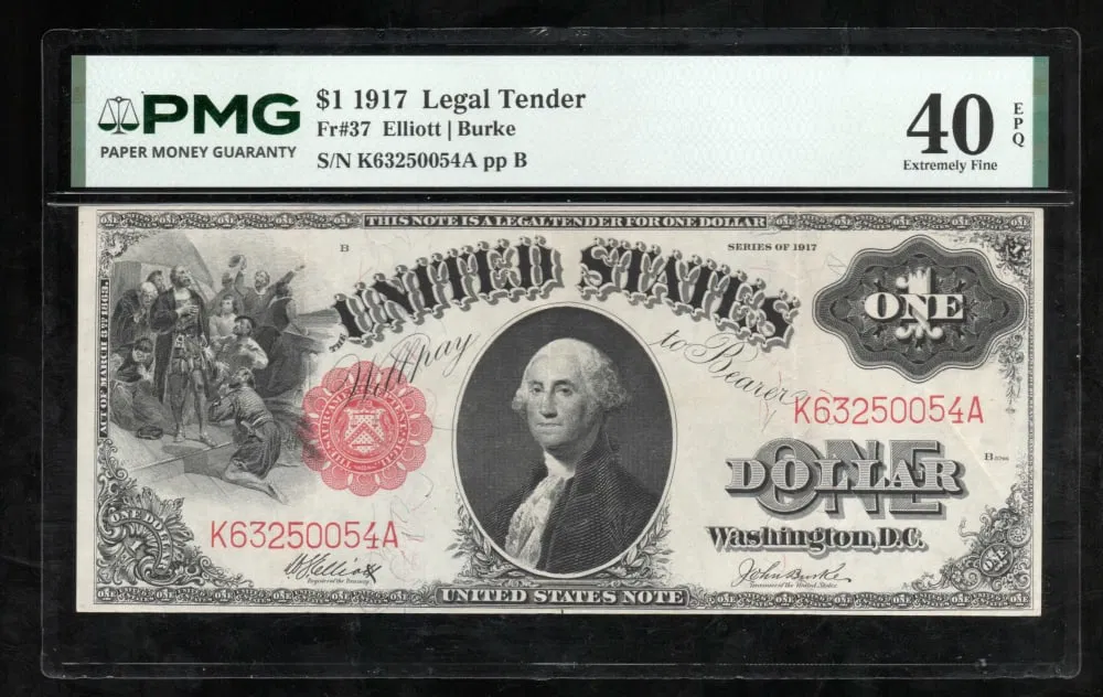1917 $1 Legal Tender Note PMG 40EPQ