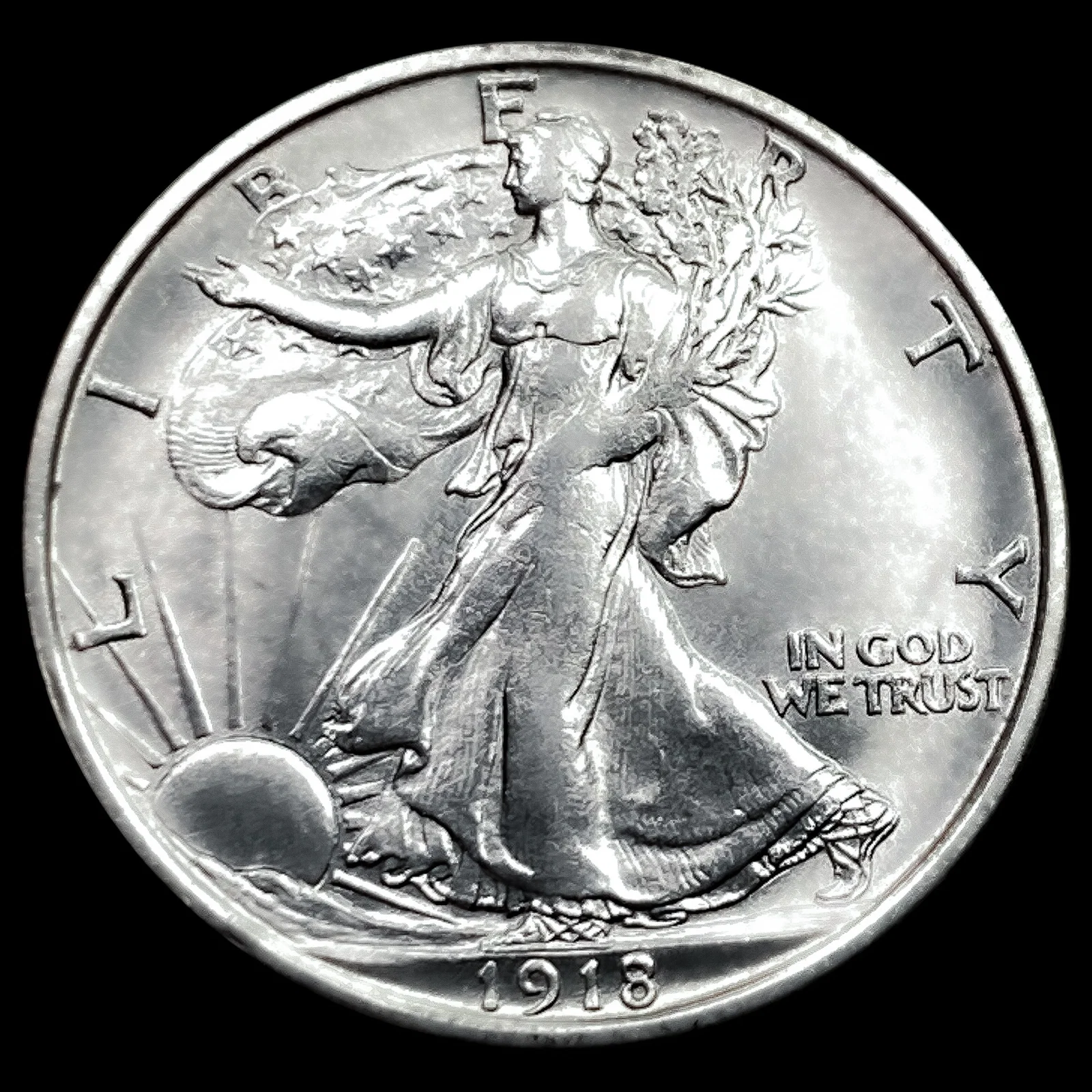 1918-D Walking Liberty Half Dollar UNCIRCULATED