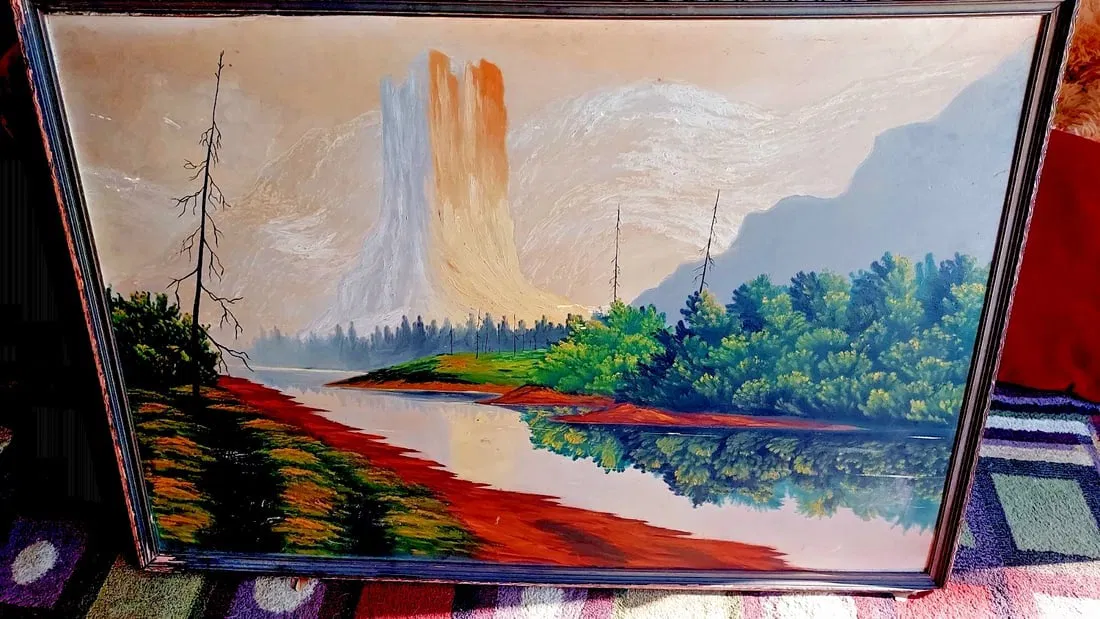 1920 Western Painting Monarch Of Green River Colorado 24 x 36 "
