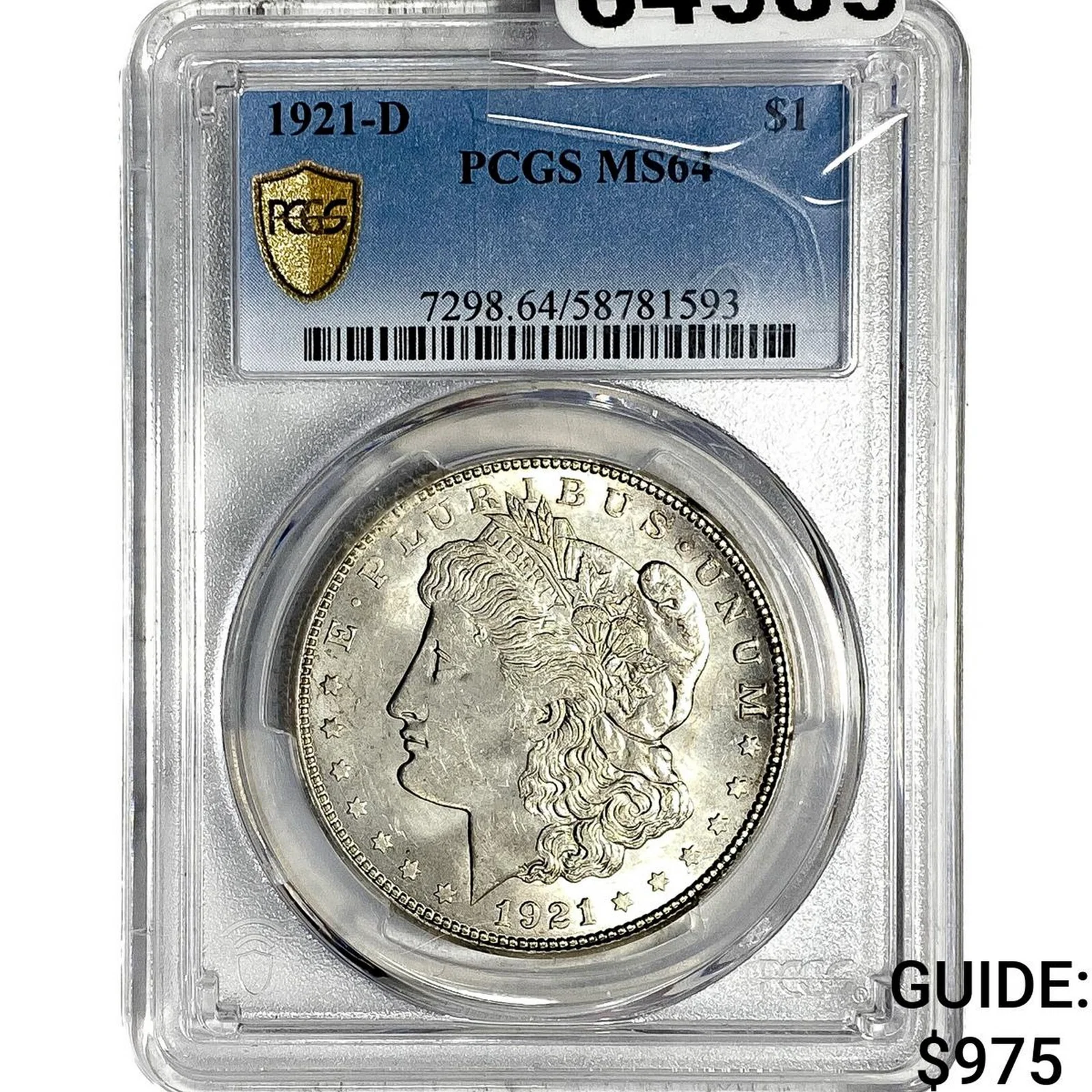 1921-D Morgan Silver Dollar PCGS MS64