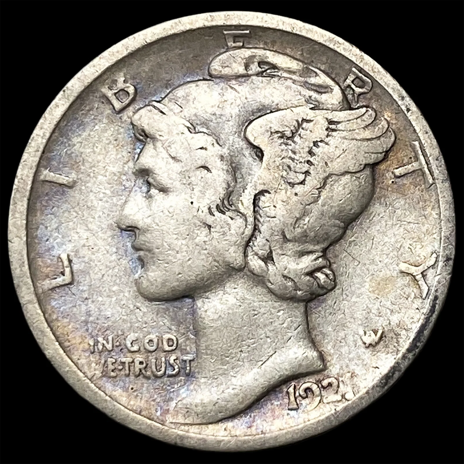1921-D Silver Mercury Dime NEARLY UNCIRCULATED