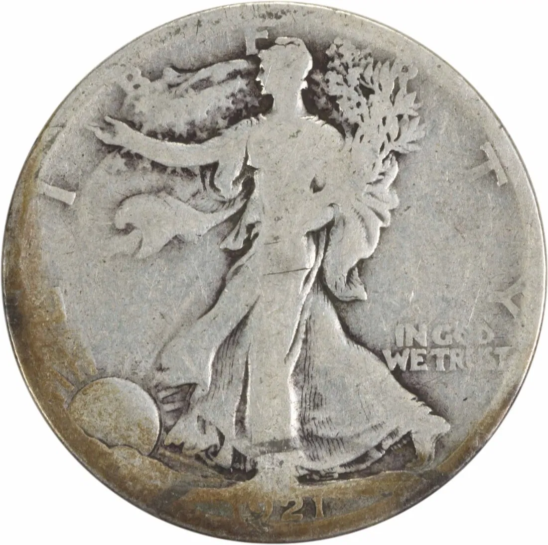 1921-S Walking Liberty Half Dollar 50C Silver Coin Uncertified