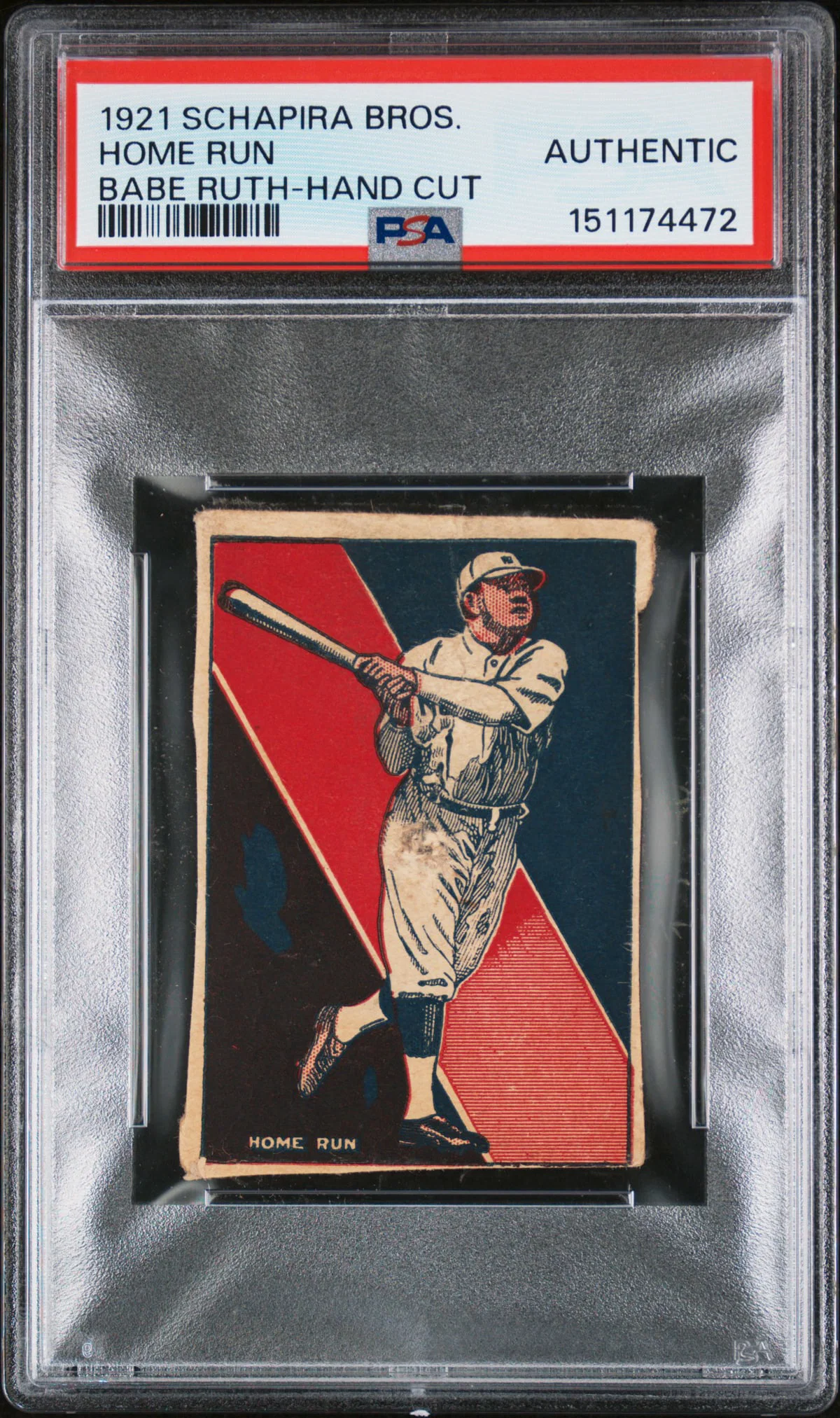 1921 SCHAPIRA BROS. BABE RUTH-HAND CUT HOME RUN