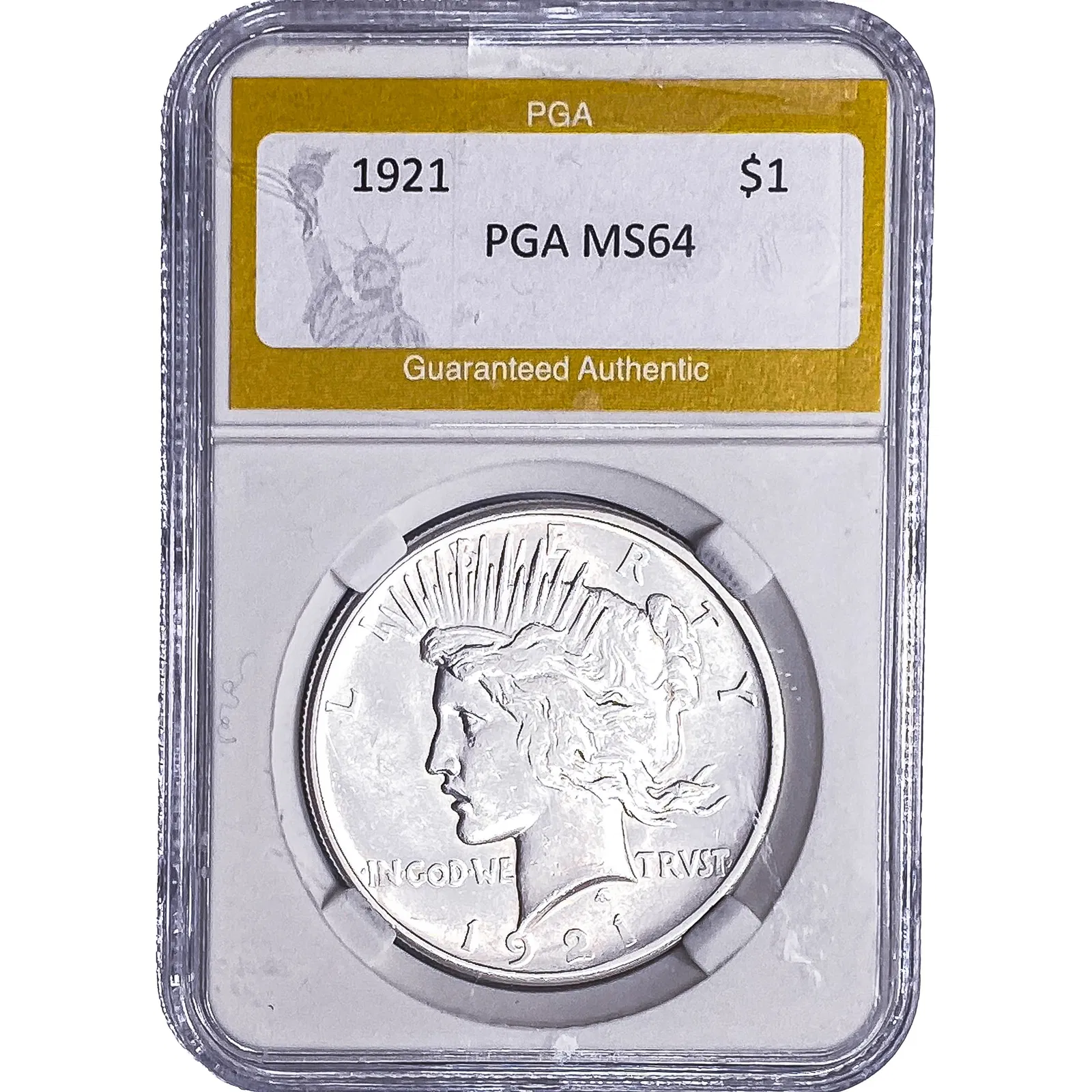 1921 Silver Peace Dollar PGA MS64