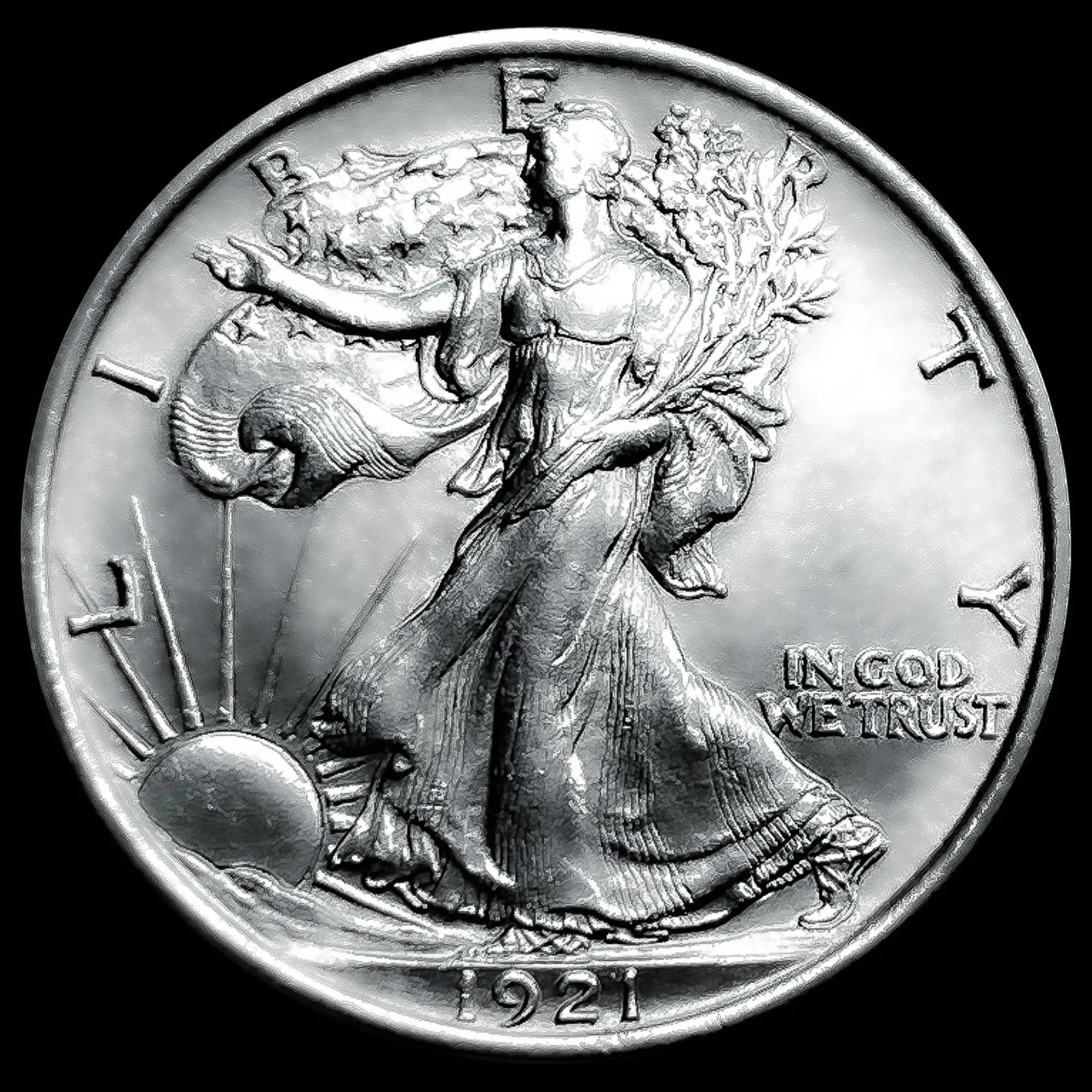 1921 Walking Liberty Half Dollar GEM BU