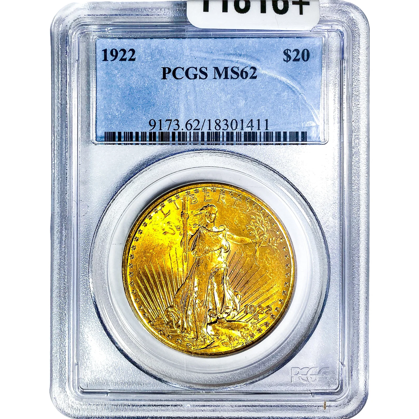 1922 $20 Gold Double Eagle PCGS MS62