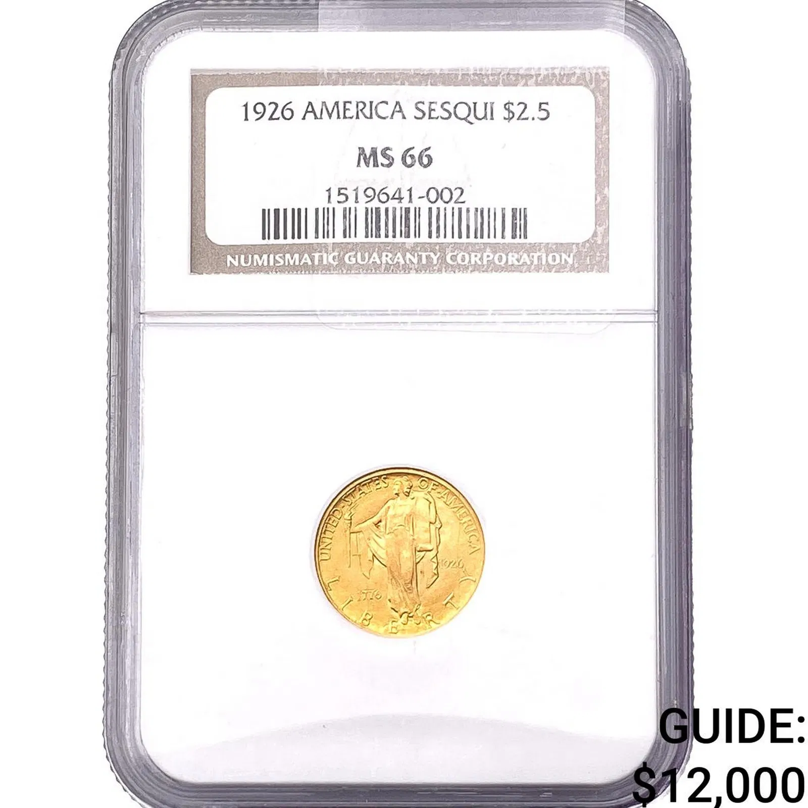 1926 Sesquincentennial $2.50 Gold Quarter Eagle NGC MS66