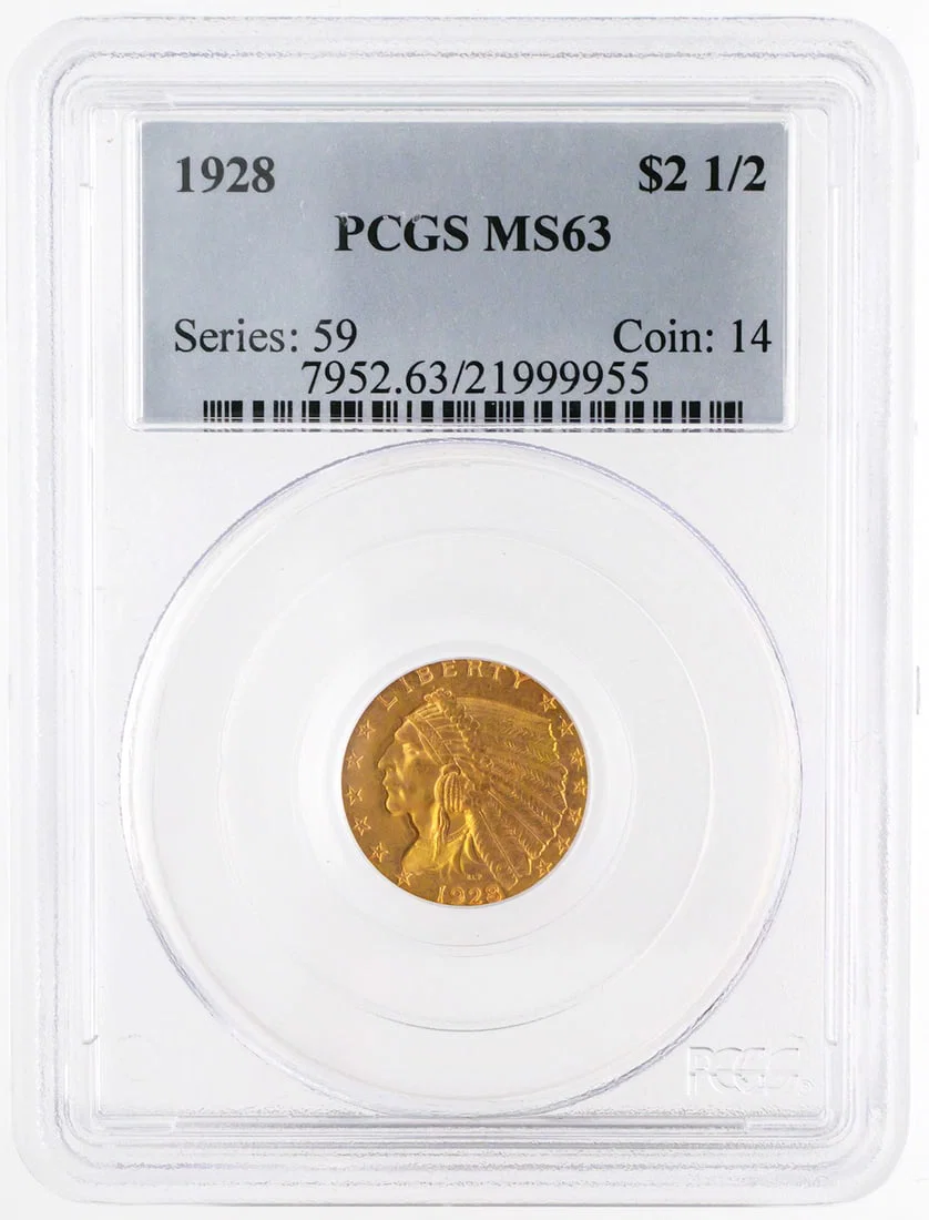 1928 $2.50 Gold Quarter Eagle PCGS MS63