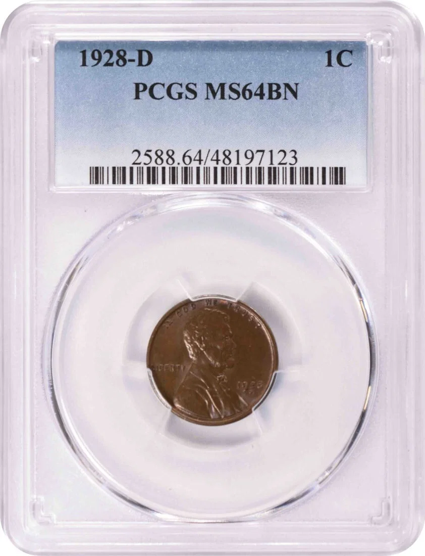 1928-D Lincoln Wheat Cent MS64BN PCGS Uncirculated Denver Mint