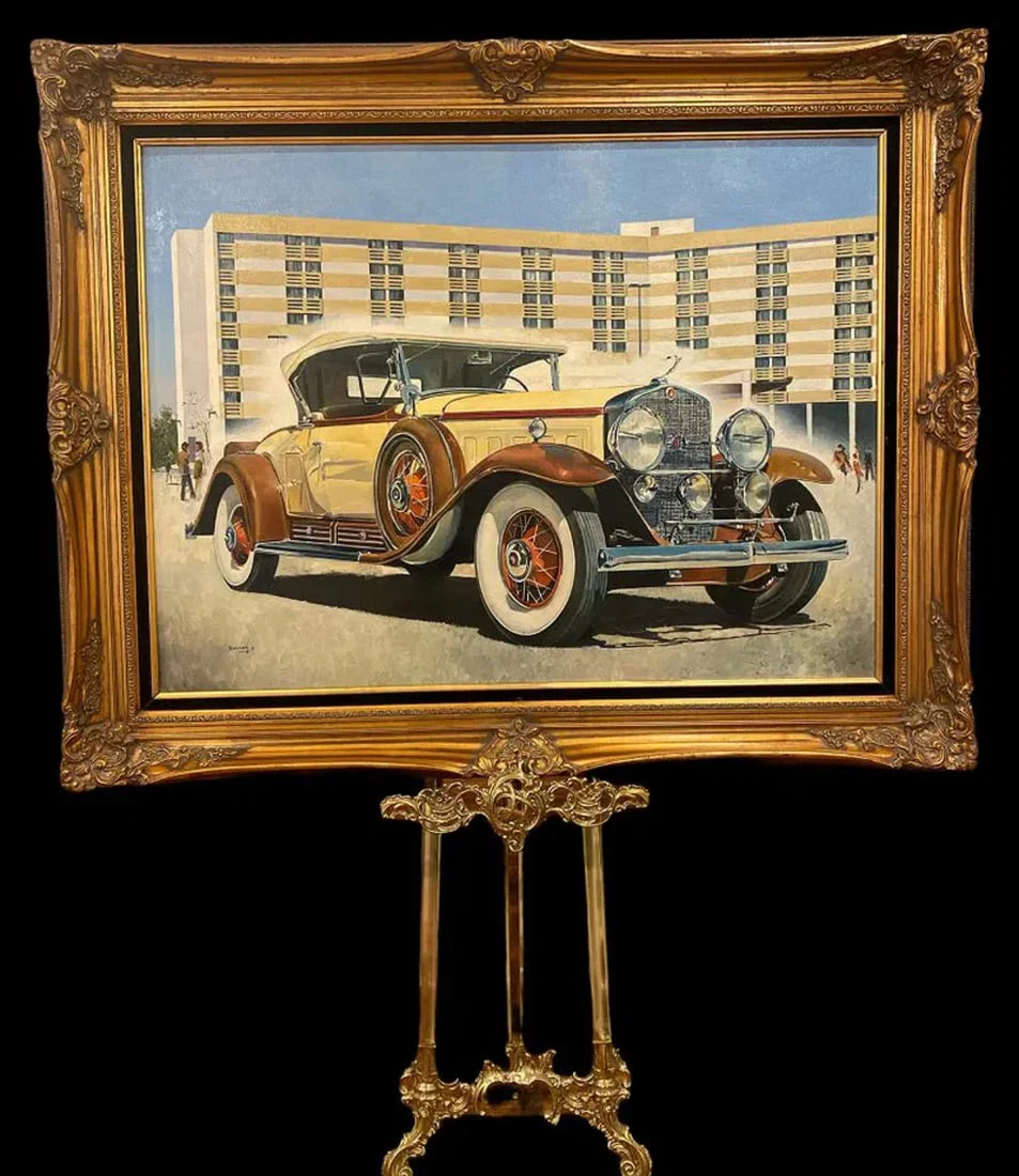 1930 Cadillac V-16 Roadster Oil Painting By Tom Darrah