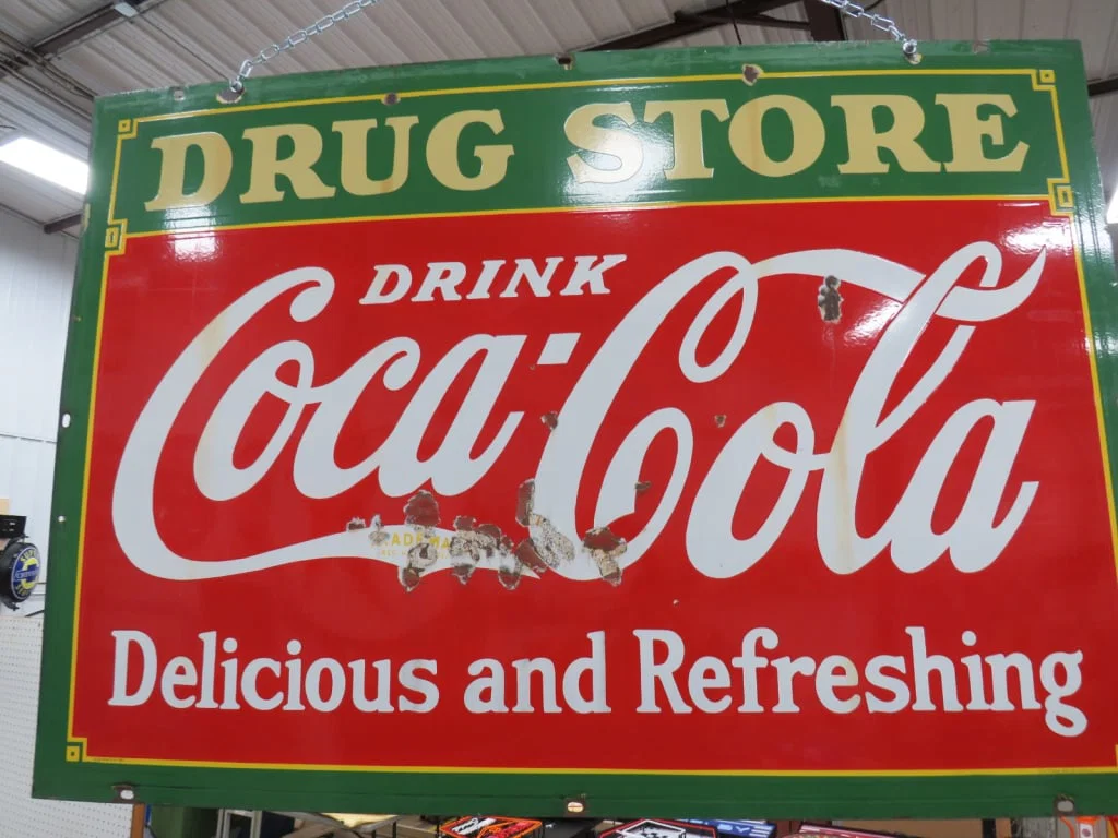 1933 DS Porcelain Coca-Cola Drug Store Sign