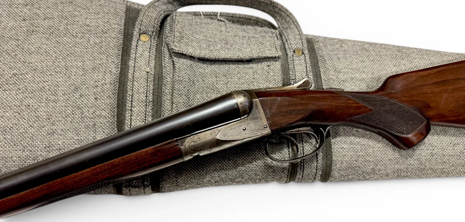 1934 Savage Arms A.H. Fox Sterlingworth 12 GA. Double Barrel SXS Shotgun with Soft Case