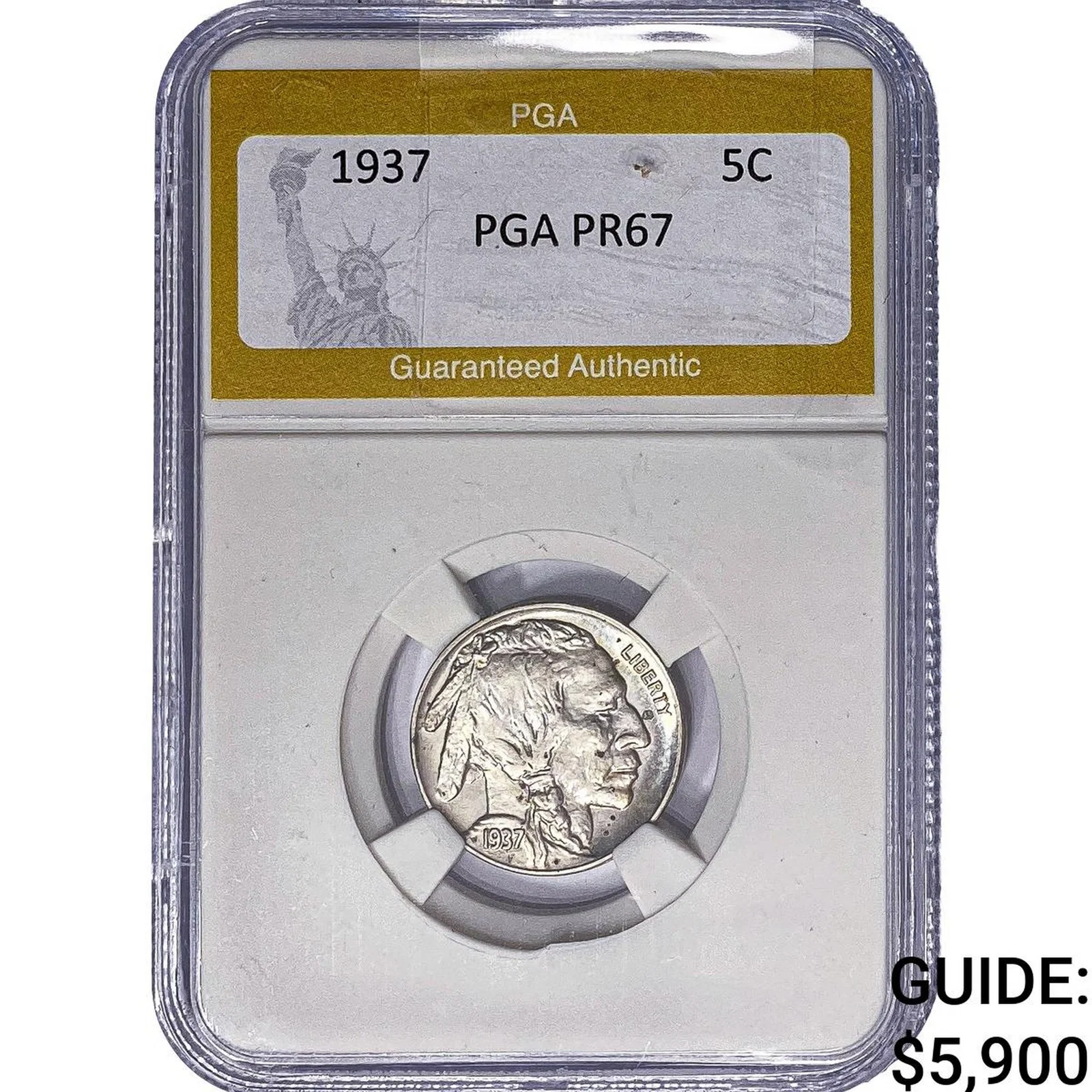 1937 Buffalo Nickel PGA PR67