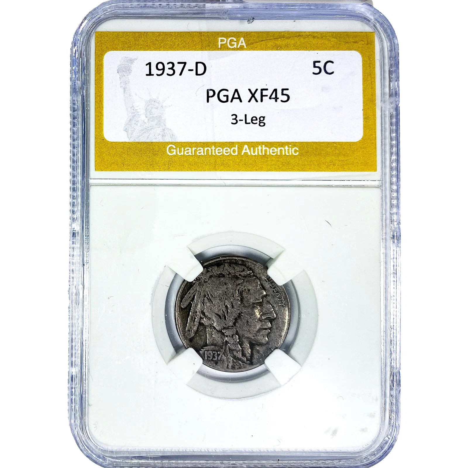 1937-D Buffalo Nickel PGA XF45 3-Leg