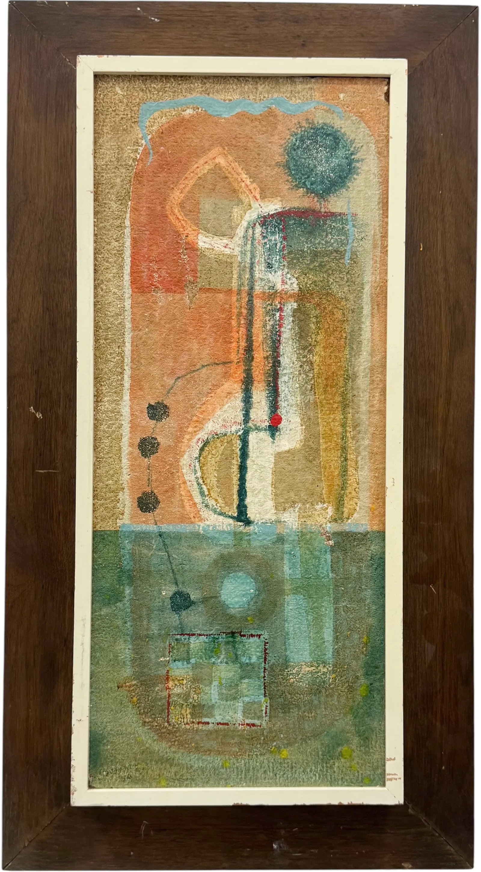 1950's Mid-Century Modern Abstract Expressionist Signed Illegibly Dated 1956