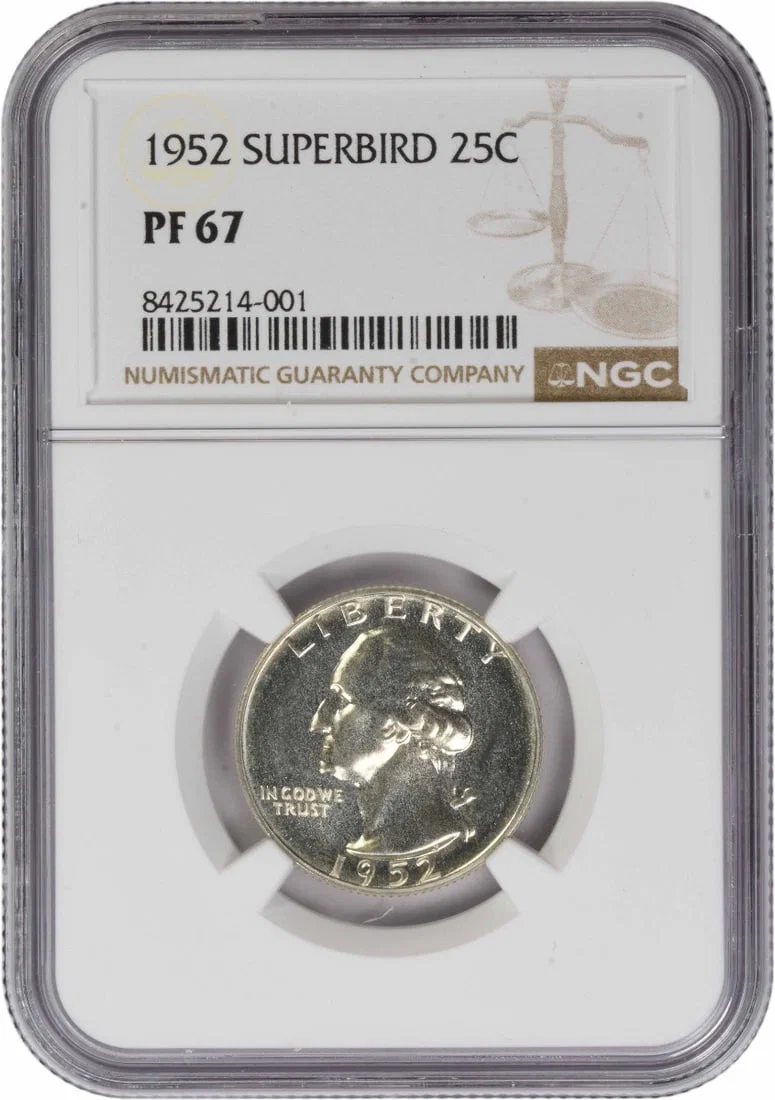 1952 Superbird Washington Quarter Proof PR67 NGC Certified Silver Coin