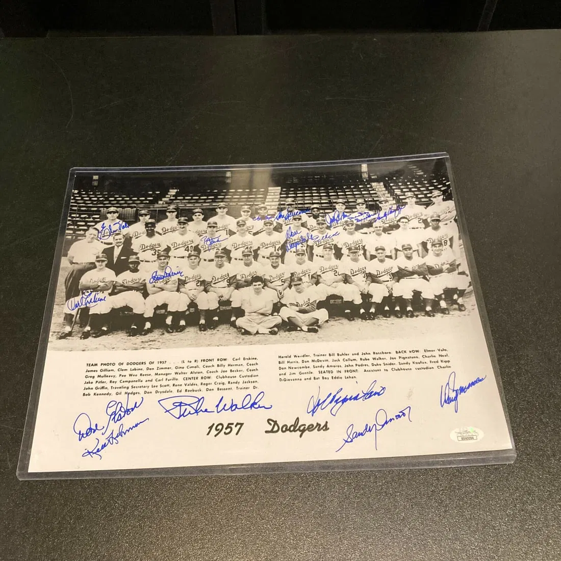 1957 Brooklyn Dodgers Team Signed Photo 11x14 with Sandy Koufax JSA COA