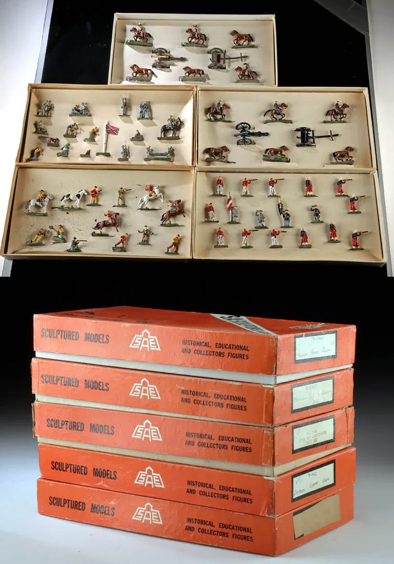 1960s SAE Lead Soldier Figures, Original 5 Box Set