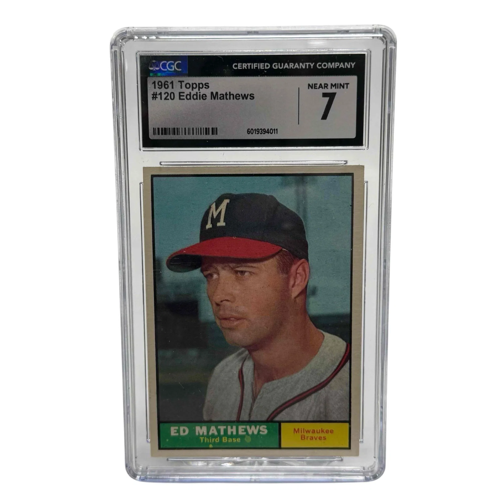 1961 Topps #120 Eddie Mathews CGC 7 NRMT Braves