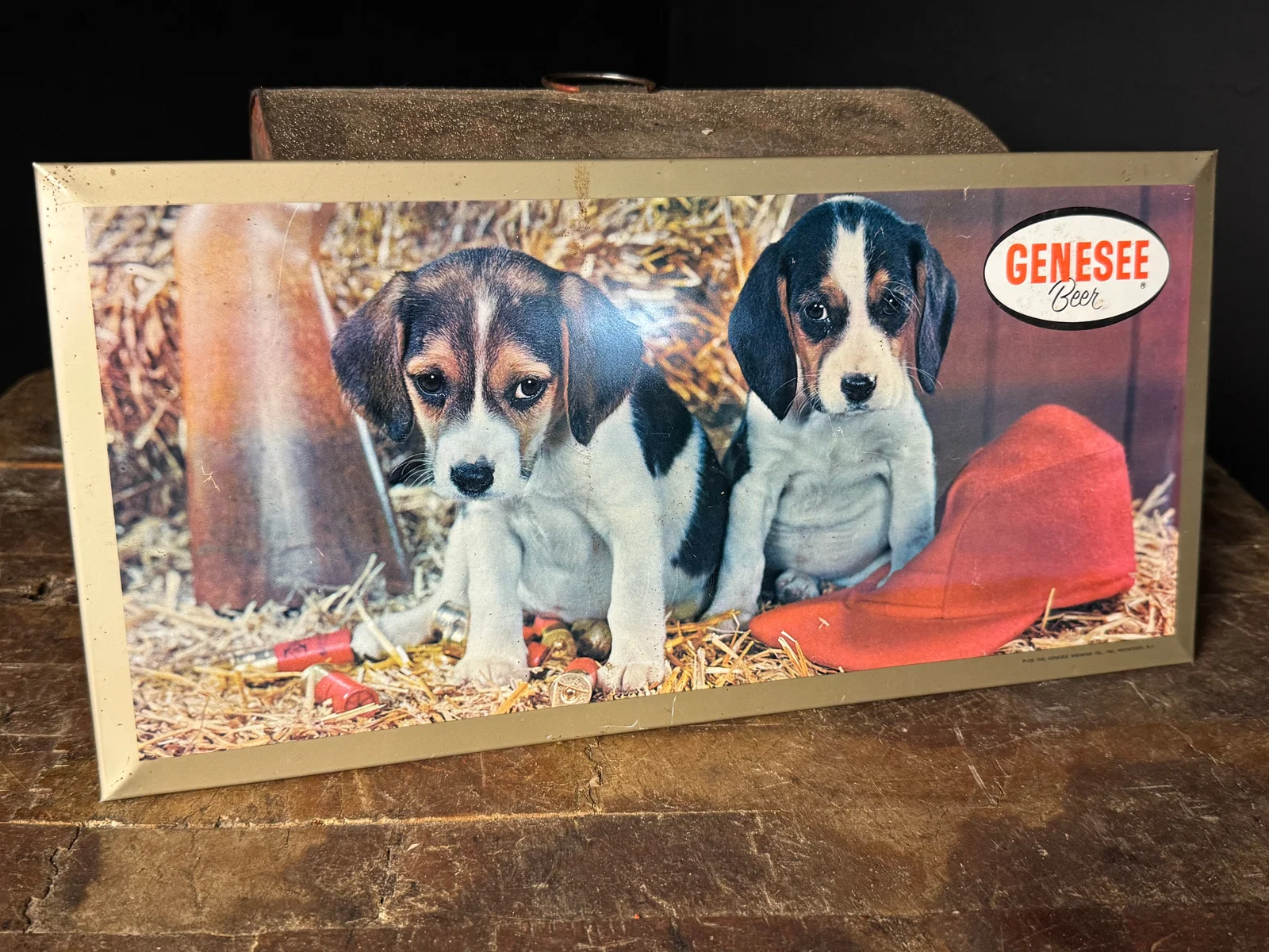 1962 Genesee Beer Beagle Puppies Counter Display Sign