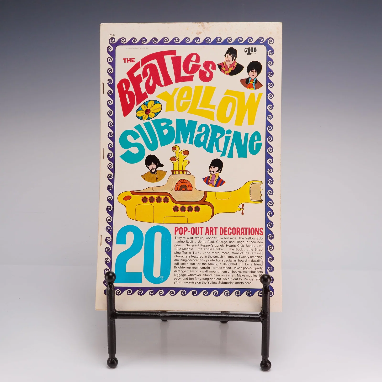 1968 The Beatles Yellow Submarine 20 Pop-Out Art Book