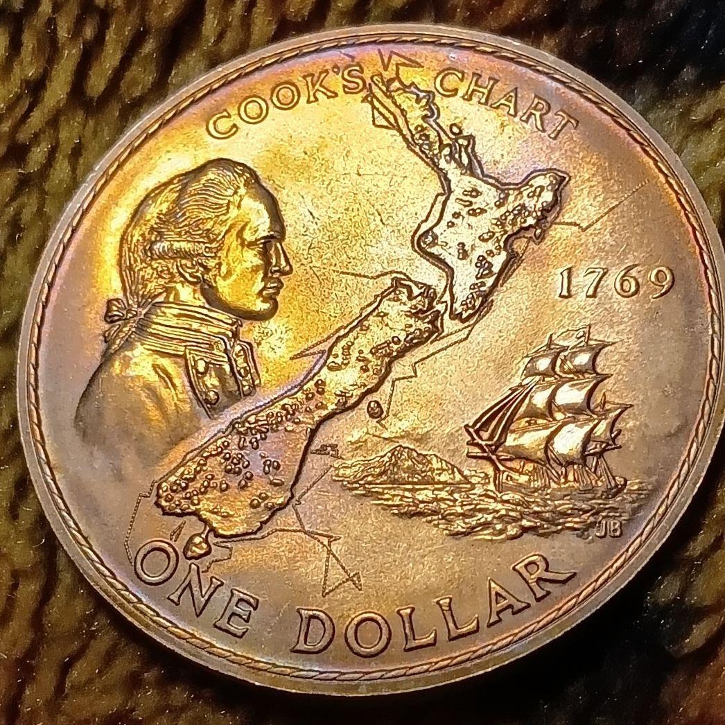 1969 New Zealand 1 dollar commemorative coin