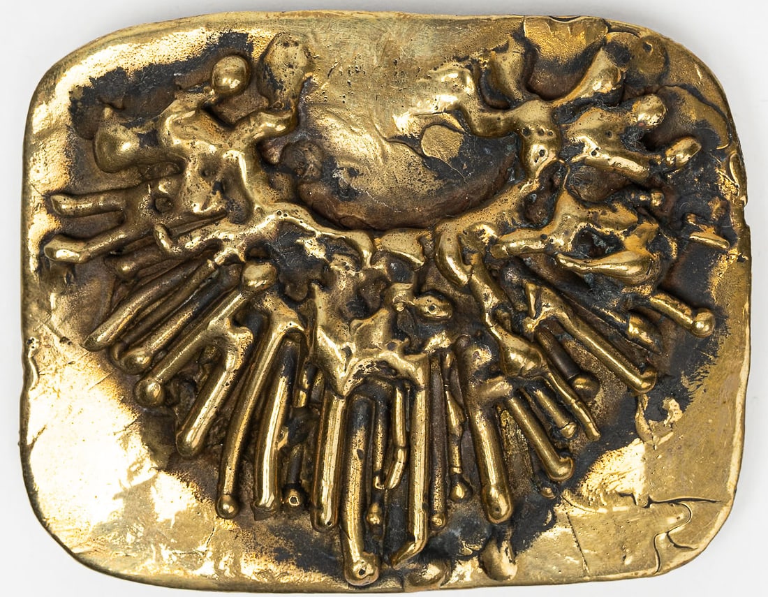 1970s David Yurman Early Brass Sculptural Brutalist Eagle Belt Buckle