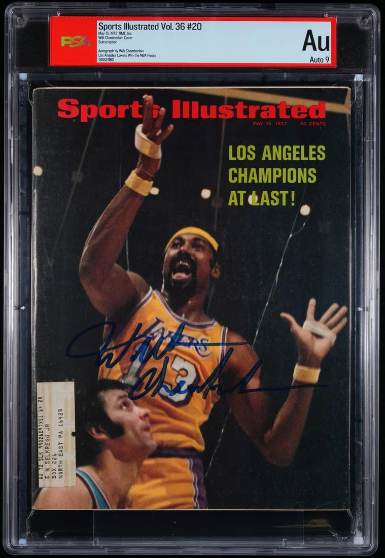 1972 Sports Illustrated Magazine Signed by Wilt Chamberlain PSA DNA Auto 9