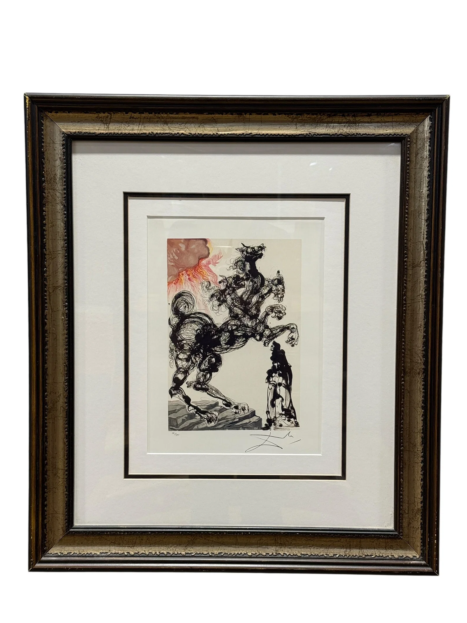 1974 Salvador Dalí "Le Cheval" Surrealist Lithograph