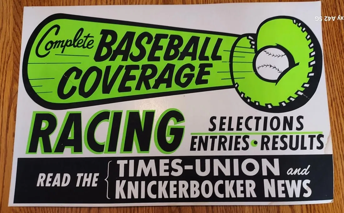 1977 Knickerbocker baseball advertising sign newspaper graphics