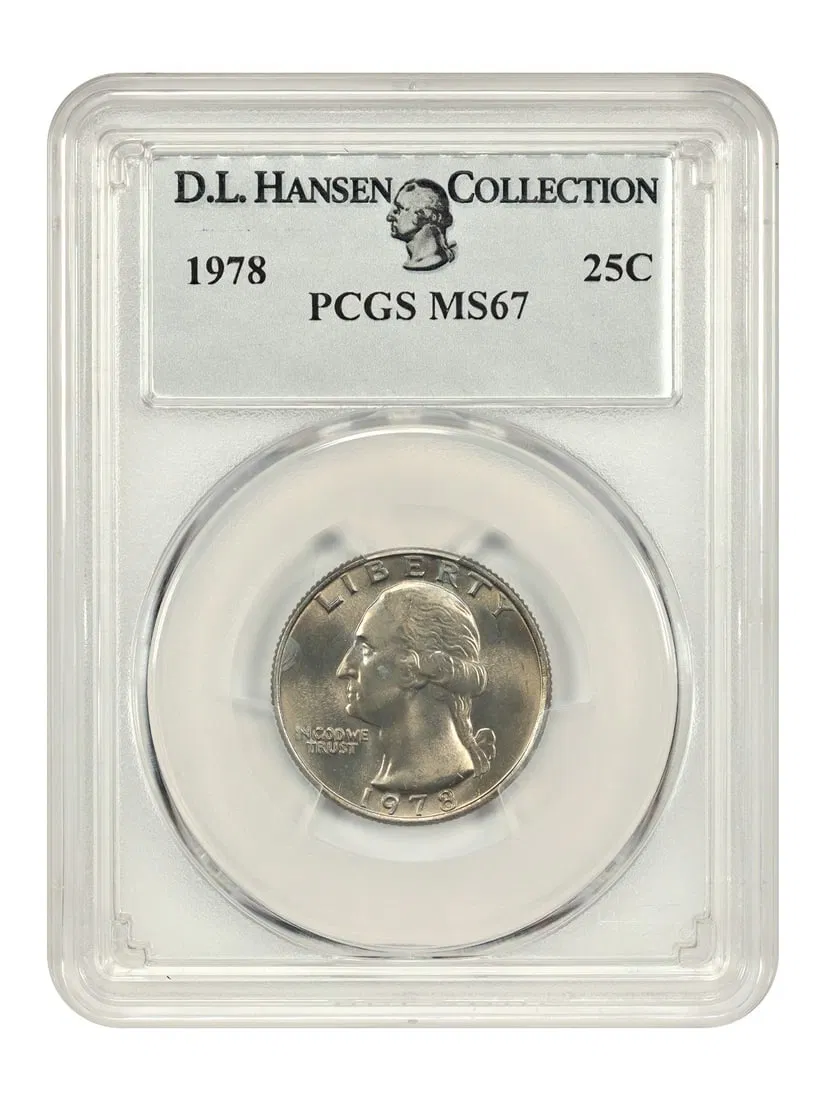 1978 Washington Quarter PCGS MS67 Ex D L Hansen Philadelphia