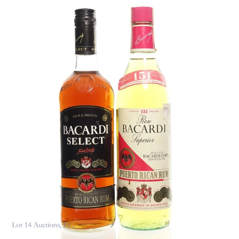 1980s Bacardi 151 Proof & Modern Bacardi Select