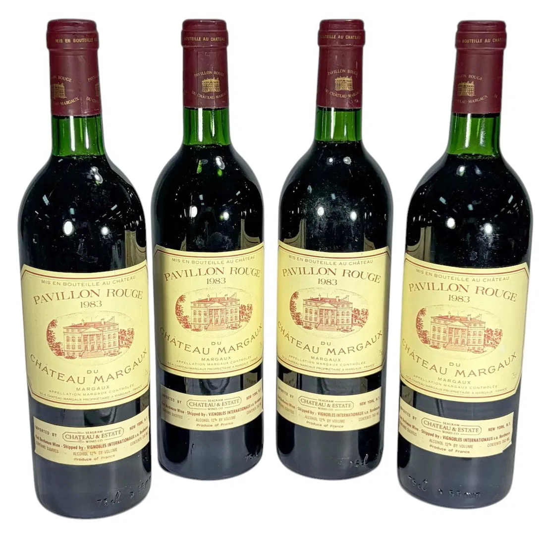 1983 Chateau du Margaux Red Wine Bottles 4pc LOT