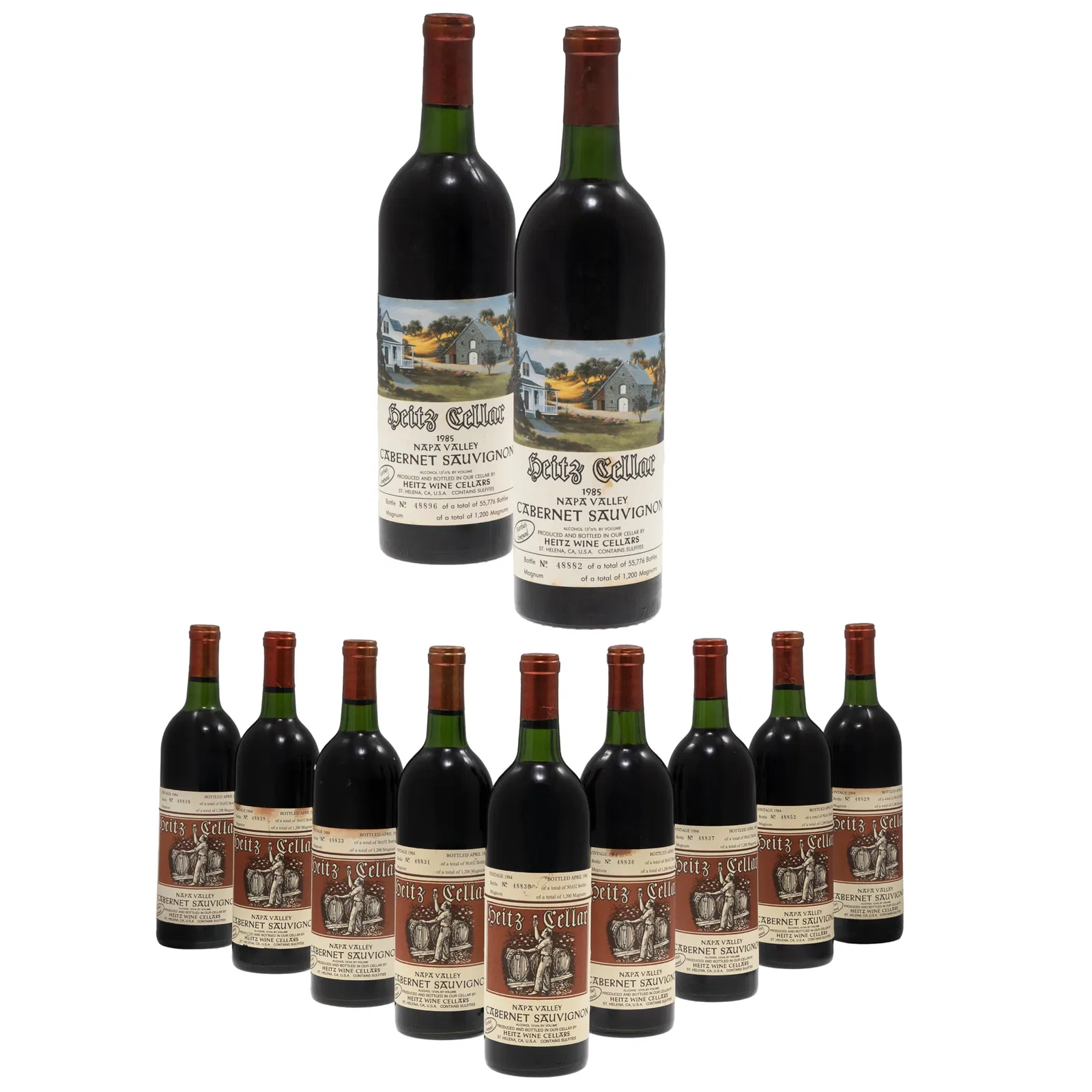 1984, 1985 Heitz Cellars Martha's Vineyard Cabernet Sauvignon