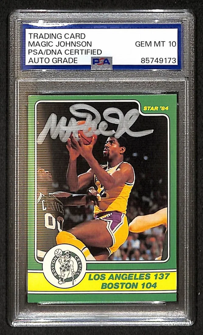 1984 Star Basketball Card Magic Johnson Signed PSA DNA 10