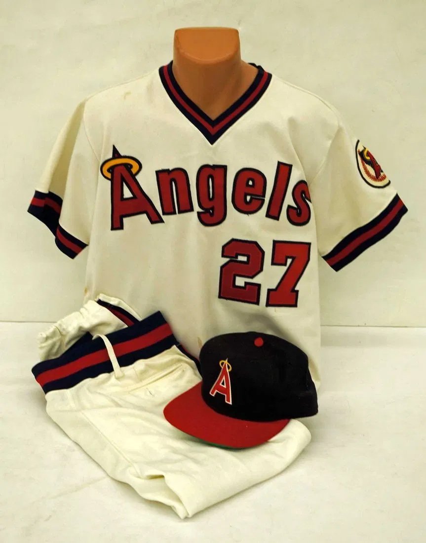 1985 Bubba Morton Game Used California Angels Jersey Pants Cap
