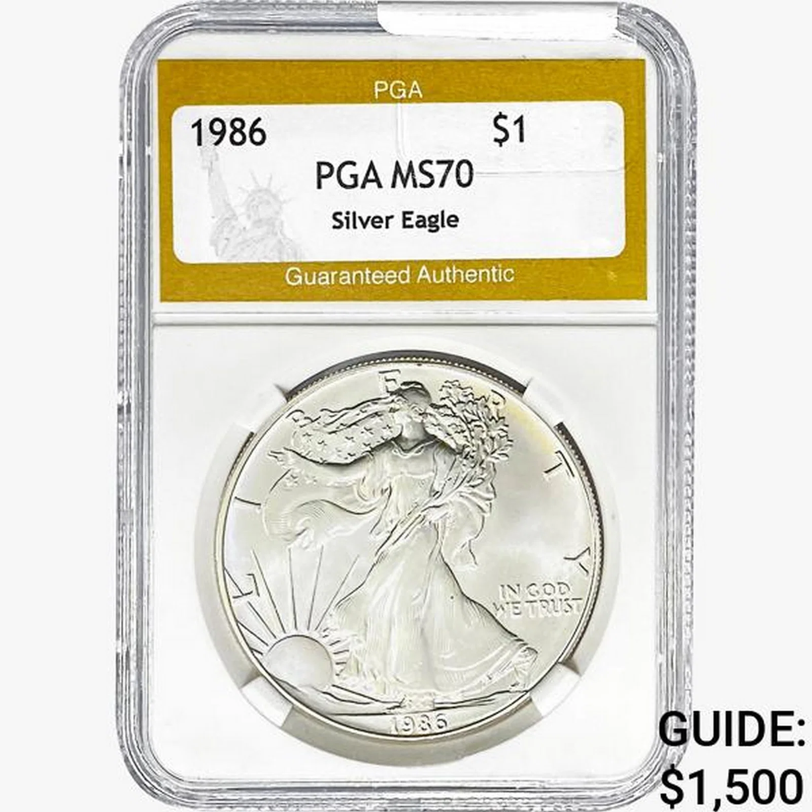 1986 American Silver Eagle PGA MS70