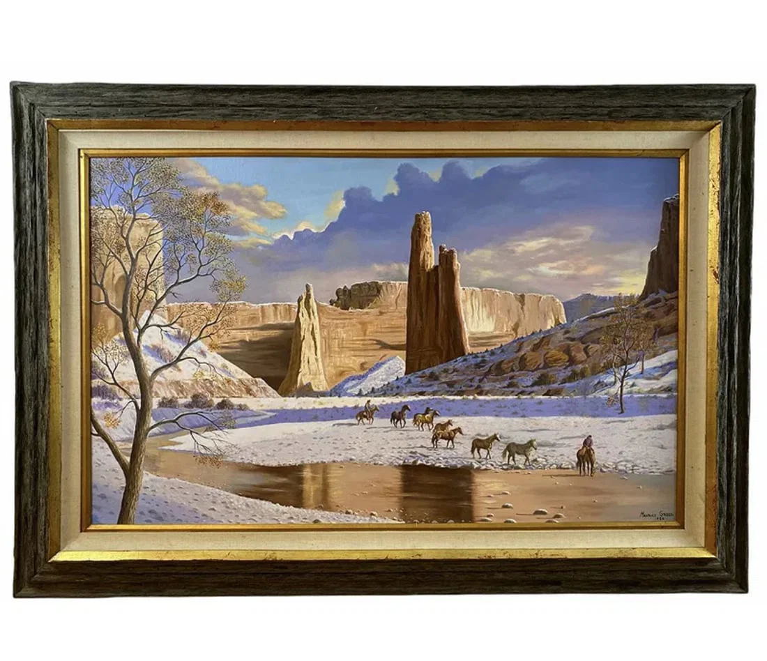 1986 Large Impressive Landscape Oil Painting by Maurice Green