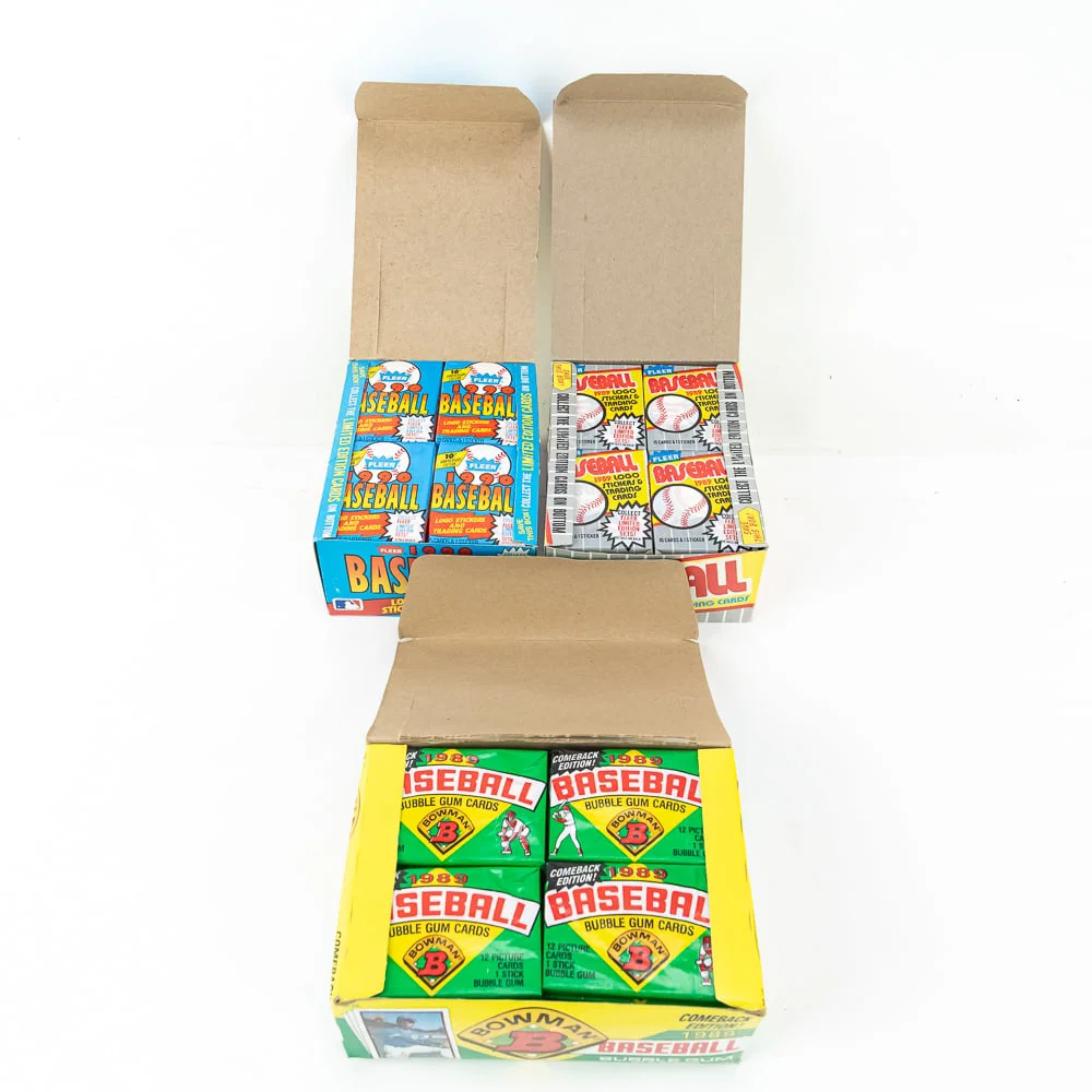 1989 Fleer 1989 Bowman & 1990 Fleer Wax Boxes