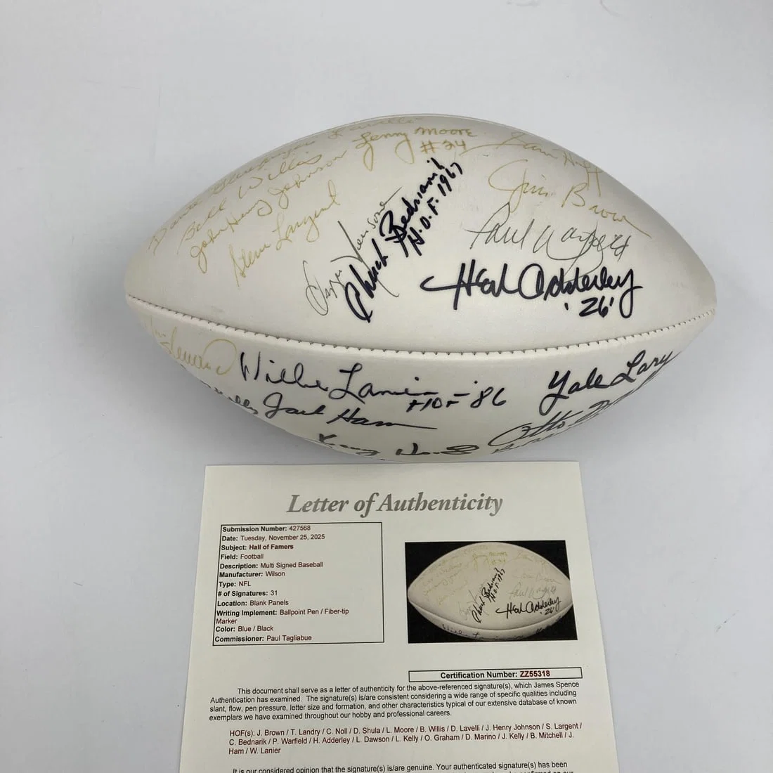 1989 Hall Of Fame Multi Signed Football 31 Sigs JSA Authenticated